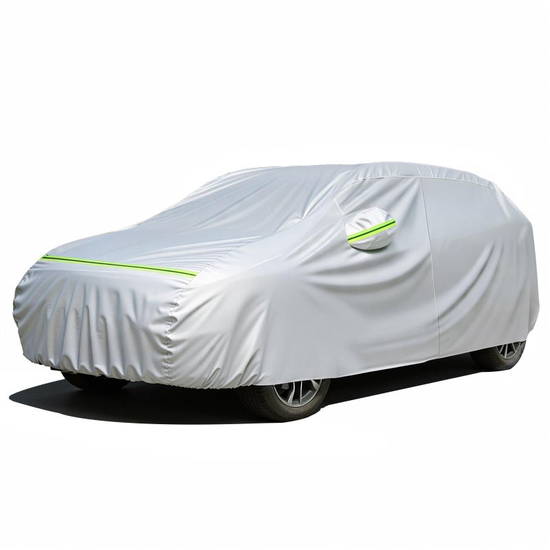 Favoto Hatchback Car Cover Waterproof All Weather for Automobiles Compatible with VW Golf, Ford Fiesta, Honda Fit, Outdoor Sun Rain Protection Car Tarp Universal Fit for Hatchback (157-171 inch) - Image 1